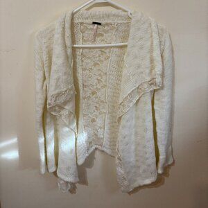 Poof Girls Lace Sweater White Size Large